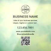 Zakelijk Zwart Logo QR Code Venster Cling Raamsticker (Vel 3)