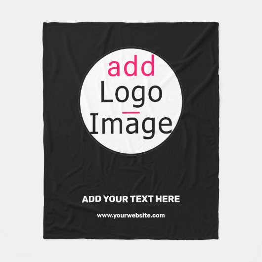 Zakelijk  zwart, minimaal fleece deken (Voorkant)
