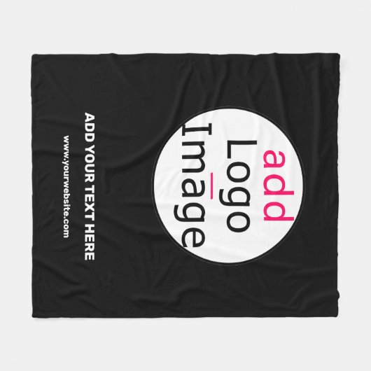 Zakelijk  zwart, minimaal fleece deken (Voorkant (Horizontaal))