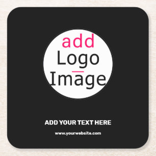 Zakelijk  zwart, minimaal kartonnen onderzetters