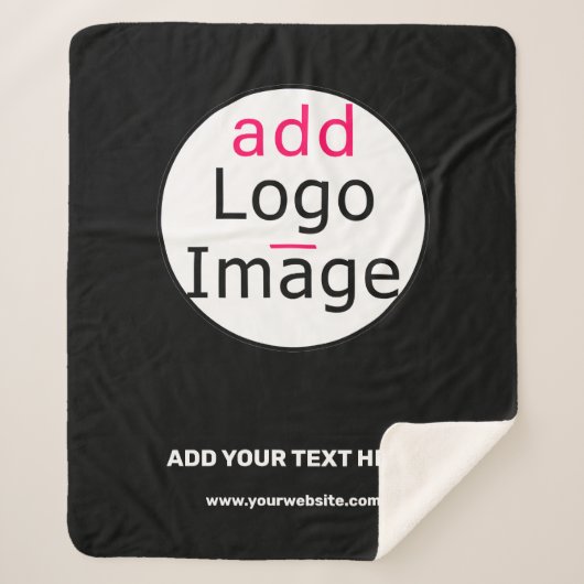 Zakelijk  zwart, minimaal sherpa deken (Voorkant)