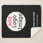 Zakelijk  zwart, minimaal sherpa deken (Voorkant (horizontaal))