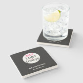 Zakelijk  zwart, minimaal stenen onderzetter (Zijkant)