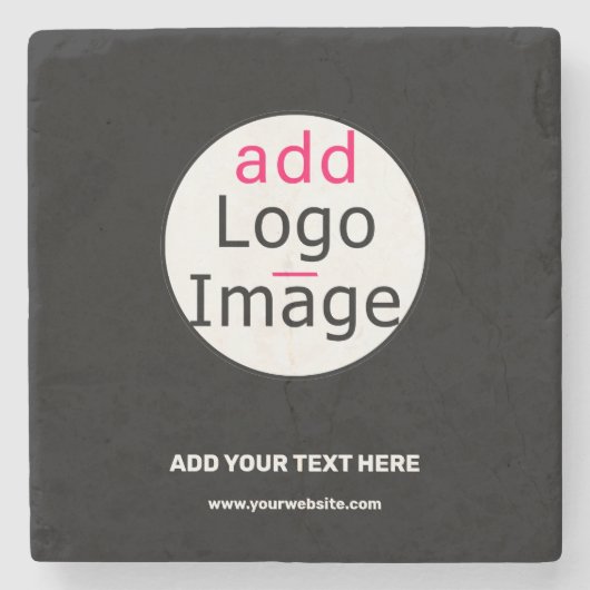 Zakelijk  zwart, minimaal stenen onderzetter (Voorkant)