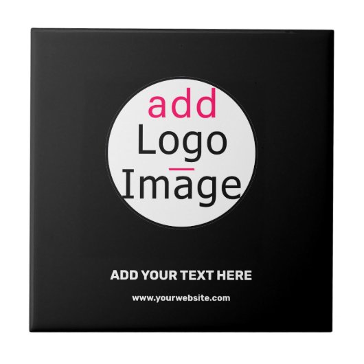 Zakelijk zwart, minimaal tegeltje (Voorkant)