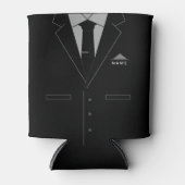 Zakelijk Zwart Pak Grappige Koelbox Aangepaste naa Blikjeskoeler (Voorkant)