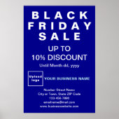 Zakelijk zwart Poster op vrijdag - Blauw (Voorkant)