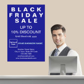 Zakelijk zwart Poster op vrijdag - Blauw