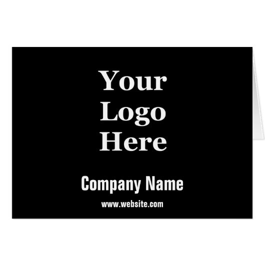 Zakelijk Zwart & Wit Bedrijfsnaam Logo Note Kaart (Voorkant Horizontaal)