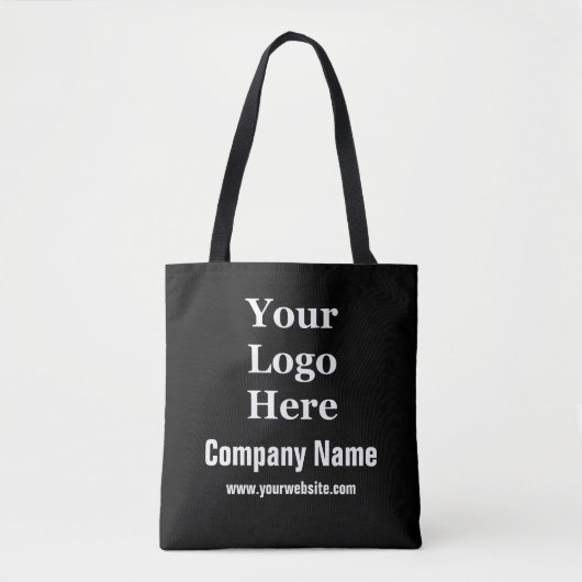 Zakelijk Zwart-wit Bedrijfsnaam Website Logo Tote Bag (Voorkant)