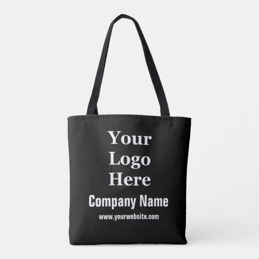 Zakelijk Zwart-wit Bedrijfsnaam Website Logo Tote Bag (Achterkant)