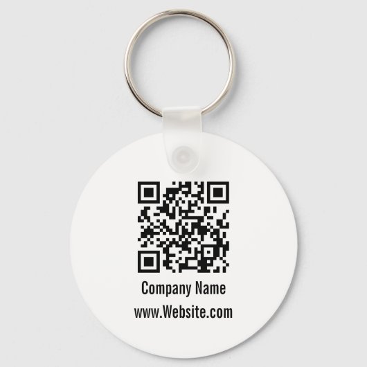 Zakelijk Zwart Wit Bedrijfsnaam Website QR Code Sleutelhanger (Achterkant)