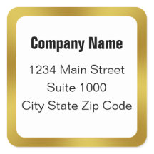 Zakelijk Zwart Wit en Goud Elegant Adres