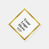 Zakelijk Zwart Wit en Goud Event Naam Datum Servet (Hoek)