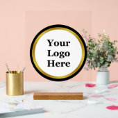 Zakelijk Zwart Wit en Goud Logo Sjabloon Acryl Bord (Huwelijk)