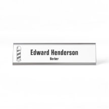 Zakelijk Zwart Wit en Grijs Barber Pole Barber