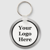 Zakelijk Zwart Wit en Zilver Uw Logo Sjabloon Sleutelhanger (Voorkant)