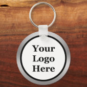 Zakelijk Zwart Wit en Zilver Uw Logo Sjabloon Sleutelhanger (Achterkant)
