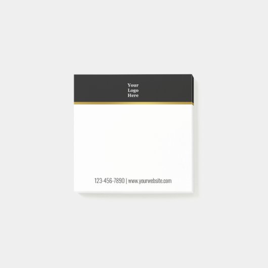 Zakelijk Zwart Wit Goud Bedrijf Logo Sjabloon Post-it® Notes (Voorkant)
