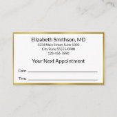 Zakelijk Zwart Wit Goud Doctor Kantoor Uw volgende Afsprakenkaartje (Voorkant)