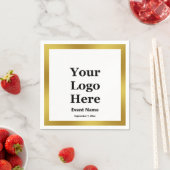 Zakelijk Zwart Wit Goud Elegant Evenement Naam Dat Servet (Insitu)