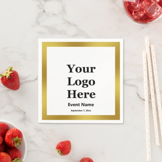 Zakelijk Zwart Wit Goud Elegant Evenement Naam Dat Servet (Insitu)