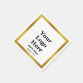 Zakelijk Zwart Wit Goud Elegant Evenement Naam Dat Servet (Hoek)