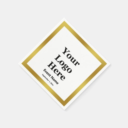 Zakelijk Zwart Wit Goud Elegant Evenement Naam Dat Servet (Hoek)