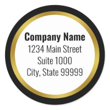 Zakelijk Zwart Wit & Goud Elegant Retouradres