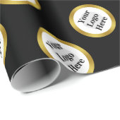 Zakelijk Zwart Wit Goud Elegant Uw Logo Hier Cadeaupapier (Rol Hoek)