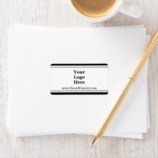 Zakelijk Zwart-Wit Logo Website Product Etiket (Insitu)