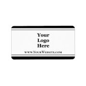 Zakelijk Zwart-Wit Logo Website Product Etiket (Voorkant)