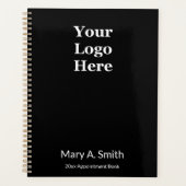 Zakelijk Zwart Wit Naam Logo Afsprakenboek Planner (Voorkant)