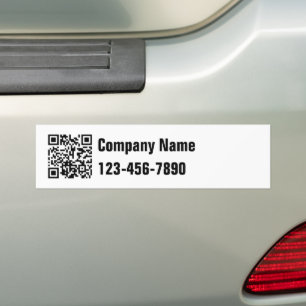 Zakelijk Zwart-wit QR Code Tekst Telefoonnummer Bumpersticker