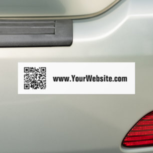 Zakelijk Zwart-wit QR Code Website Tekst Bumpersticker