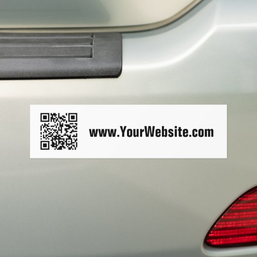 Zakelijk Zwart-wit QR Code Website Tekst Bumpersticker (Op auto)