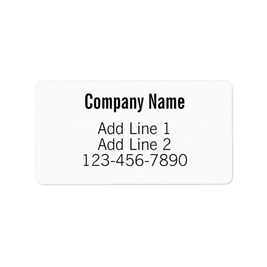 Zakelijk Zwart Wit Telefoonnummer Retouradres Etiket (Voorkant)