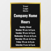 Zakelijk Zwart Wit Uw Logo-bedrijfsuren Raamsticker (Vel)