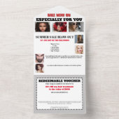 Zakelijke 13 promotionele verkoopbon grijs all in one uitnodiging (Binnen)