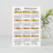 Zakelijke 2025 Agenda Modern Zwarte Script Eenvoud Feestdagenkaart (Staand voorkant)