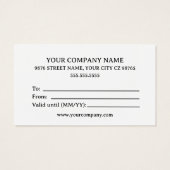 Zakelijke aangepaste cadeau-Kaart Visitekaartje (Achterkant)