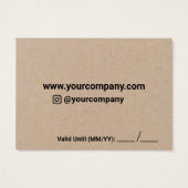 Zakelijke aangepaste cadeau-Kaart Visitekaartje (Achterkant)