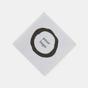 zakelijke aangepaste logo naam eenvoudig wit rood  servet