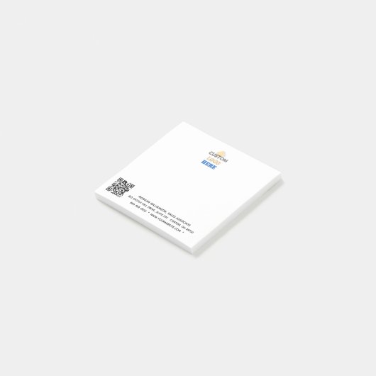 Zakelijke aangepaste Logo QR-code Website telefoon Post-it® Notes (Schuin)