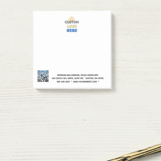 Zakelijke aangepaste Logo QR-code Website telefoon Post-it® Notes