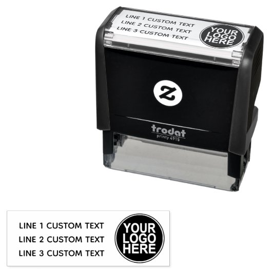 Zakelijke aangepaste tekst met Logo Zelfinktende Stempel (In situ)