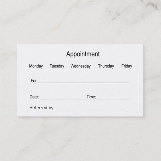 Zakelijke aanstellingskaarten voor tandheelkundige visitekaartje (Achterkant)