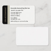 Zakelijke accountantsdiensten visitekaartje (Voorkant / Achterkant)