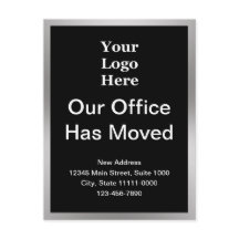 Zakelijke adreswijziging Sjabloon zwart en zilver