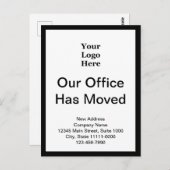 Zakelijke adreswijziging zwart-wit 2-zijdig briefkaart (Voorkant / Achterkant)